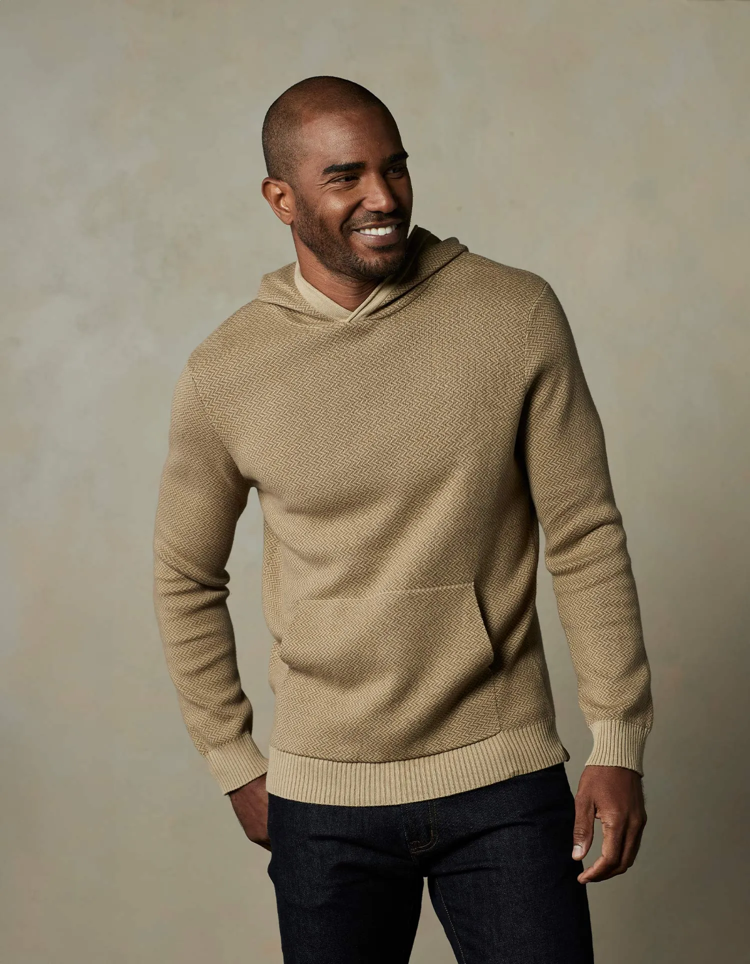 Herringbone Knit Hoodie