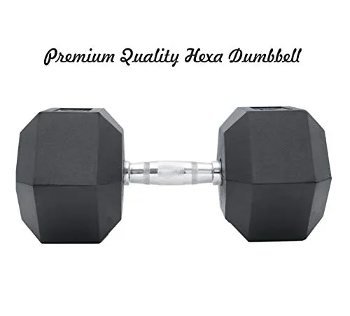 Hexa Fitness Hex Dumbbells (5 kg X 2) 10 kg Set, Fitness Heavy Duty Solid Caste Iron and Rubber Coated Material