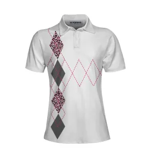 I Only Work To Support My Golf Addiction Golf Funny White And Pink Women Polo Shirt