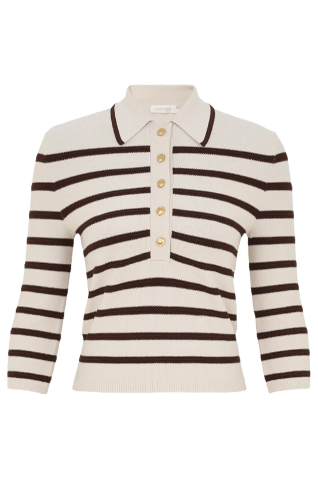 Illuminate Stripe Polo | Cream / Chocolate