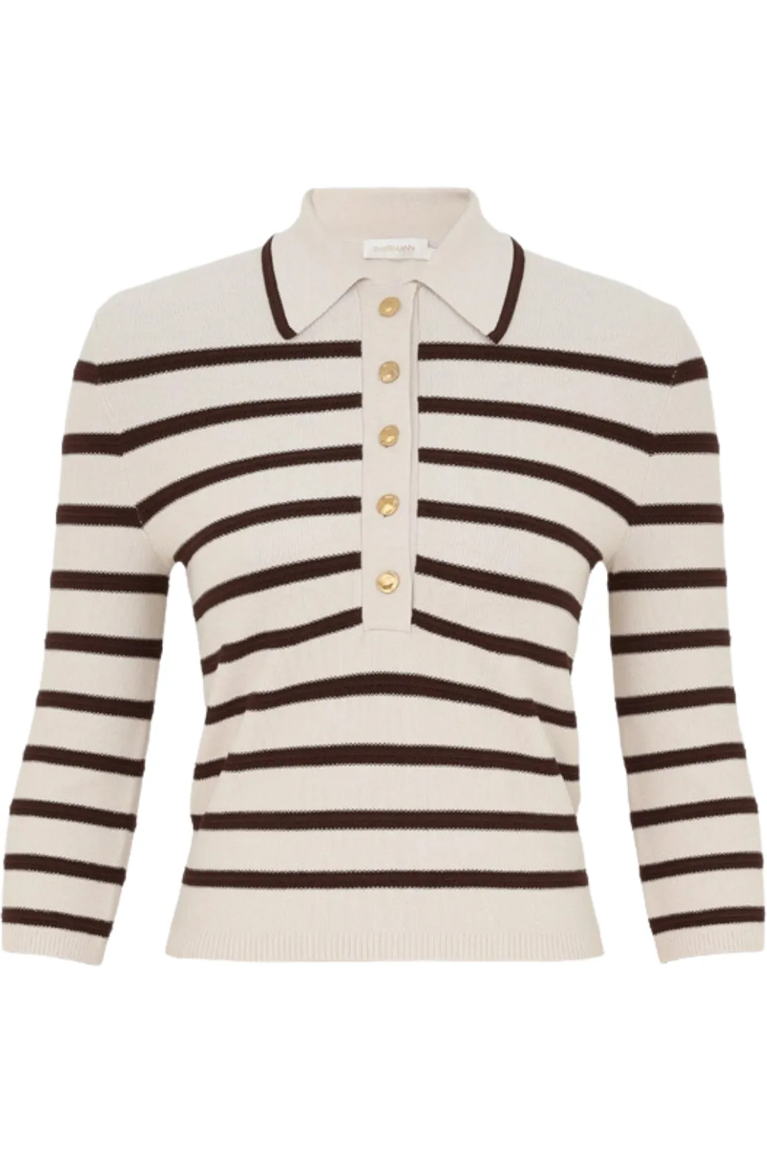 Illuminate Stripe Polo | Cream / Chocolate