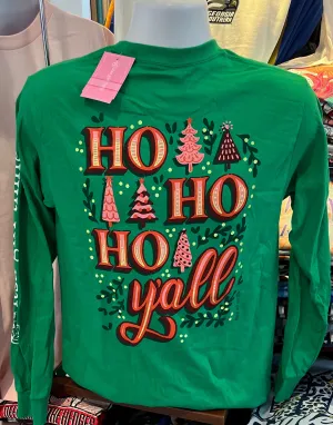 It’s A Girl Thing T-Shirt - “Ho Ho Ho Y’all ” (Long Sleeve Green)