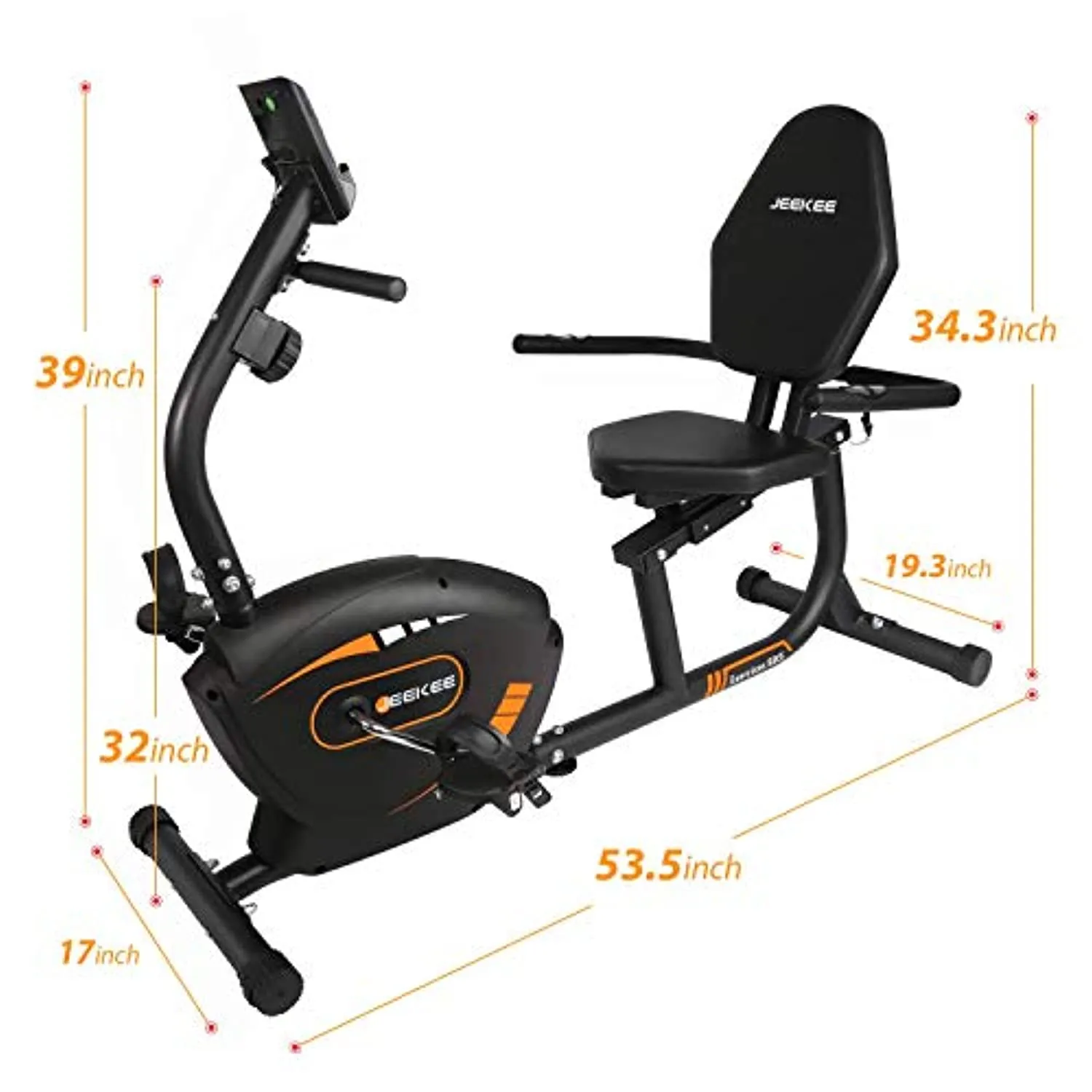 JEEKEE Recumbent Exercise Bike for Adults Seniors - Indoor Magnetic Cycling Fitness Equipment for Home Workout