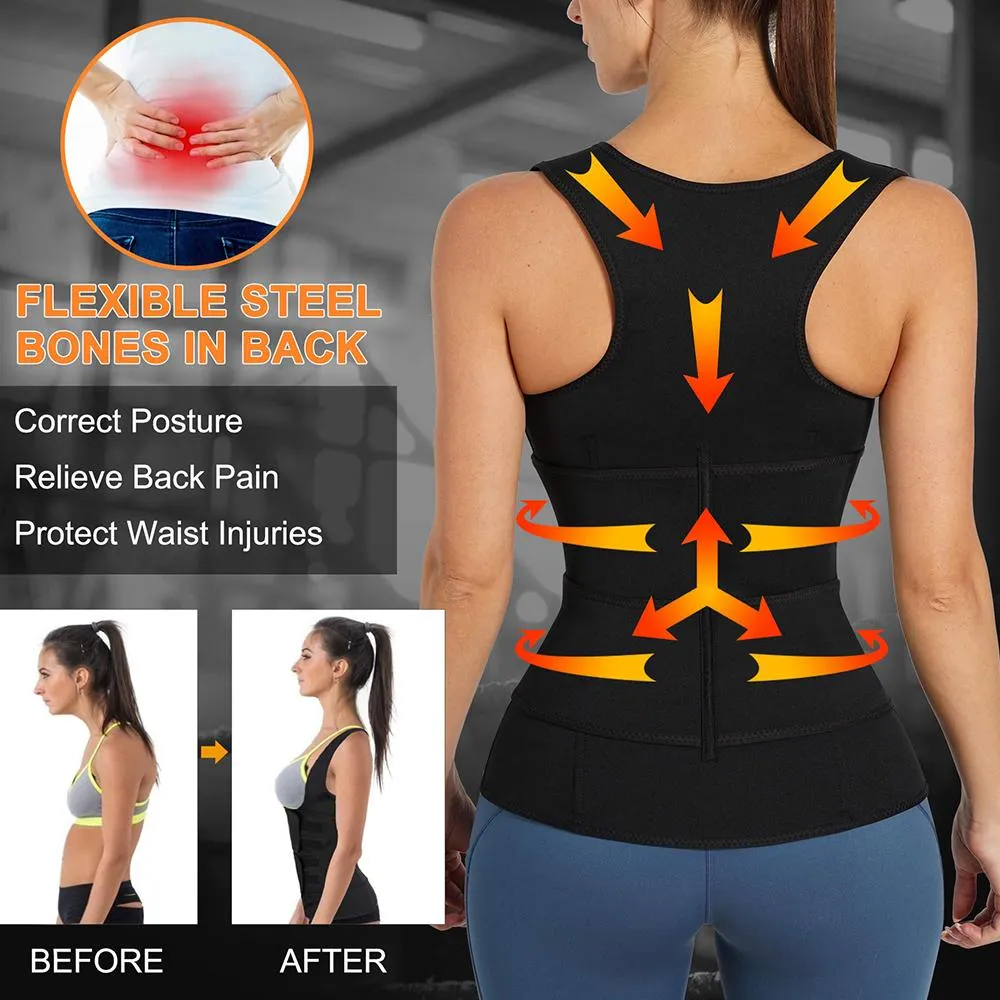 Junlan Double Straps Tummy Control  Sauna Vest