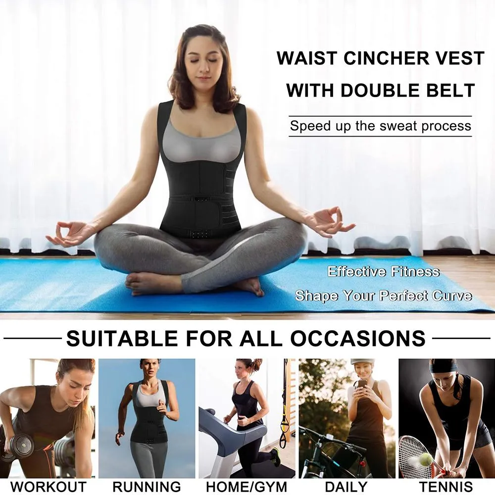 Junlan Double Straps Tummy Control  Sauna Vest