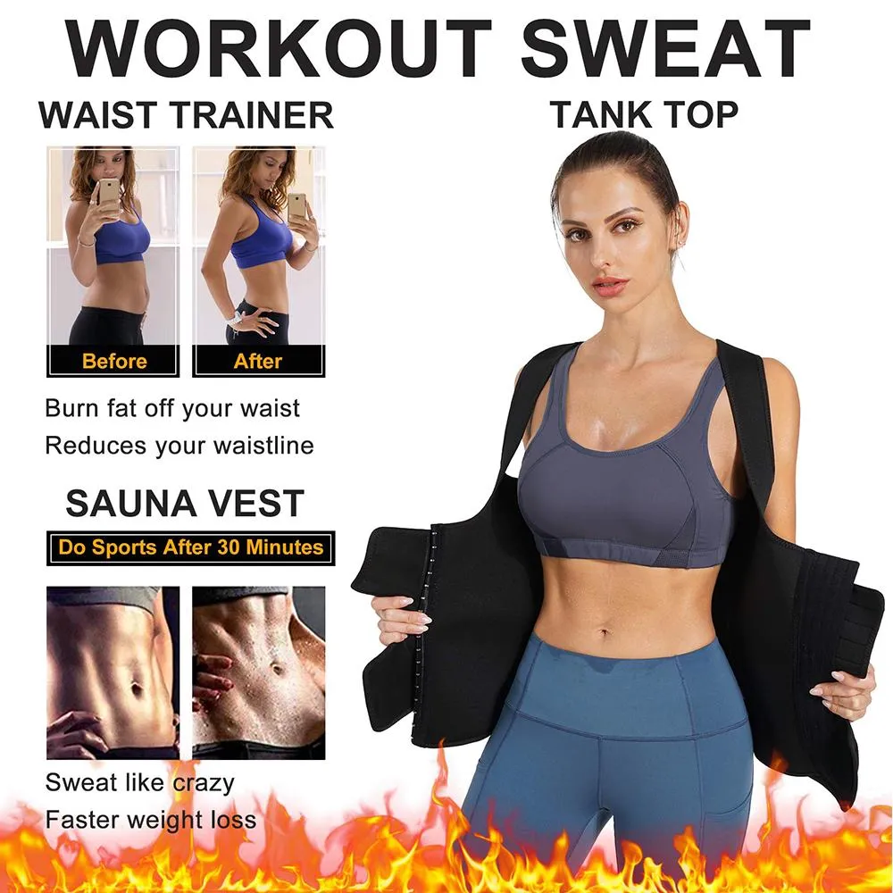 Junlan Double Straps Tummy Control  Sauna Vest