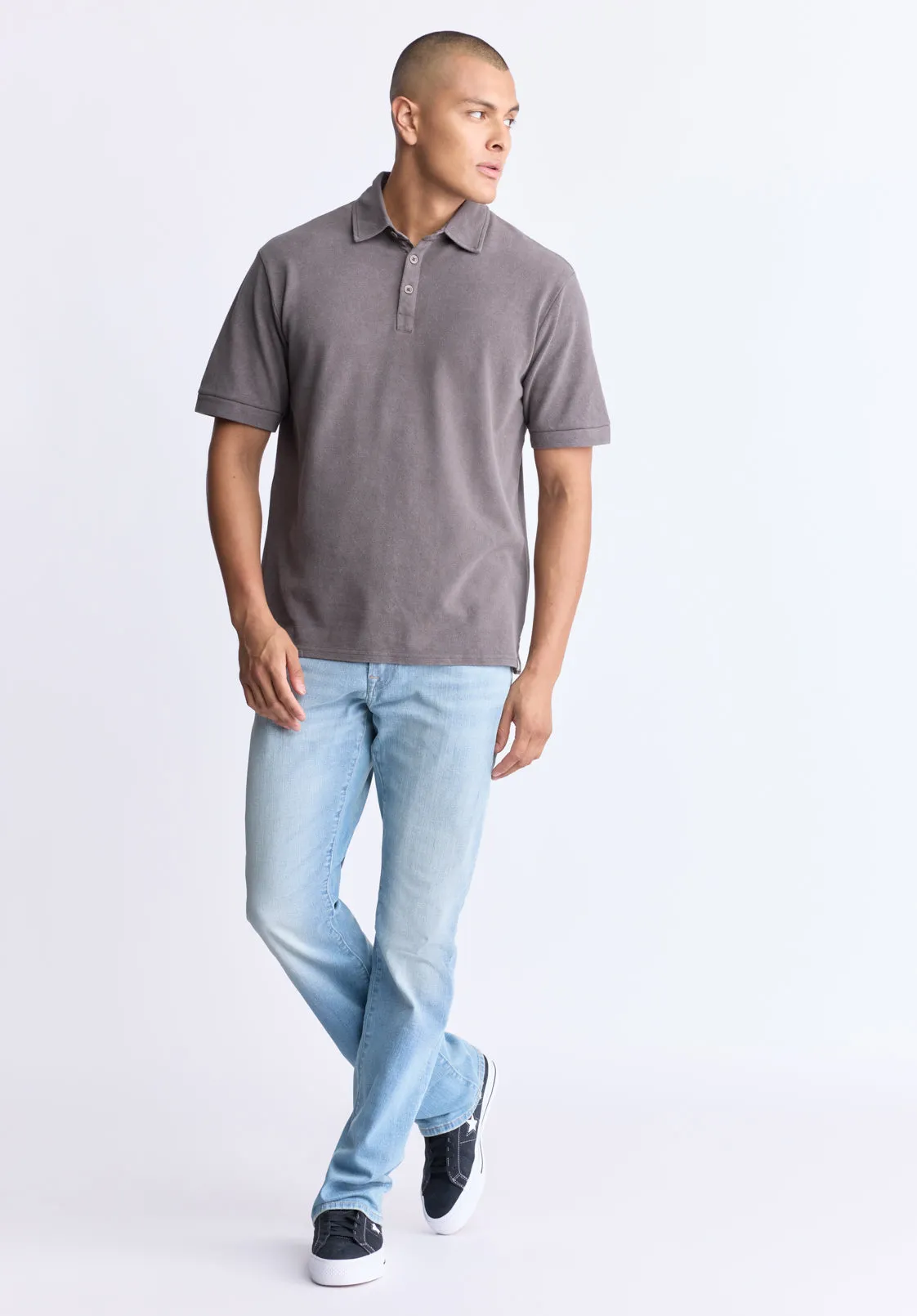 Kabold Men's Classic Polo, Charcoal - BM24515