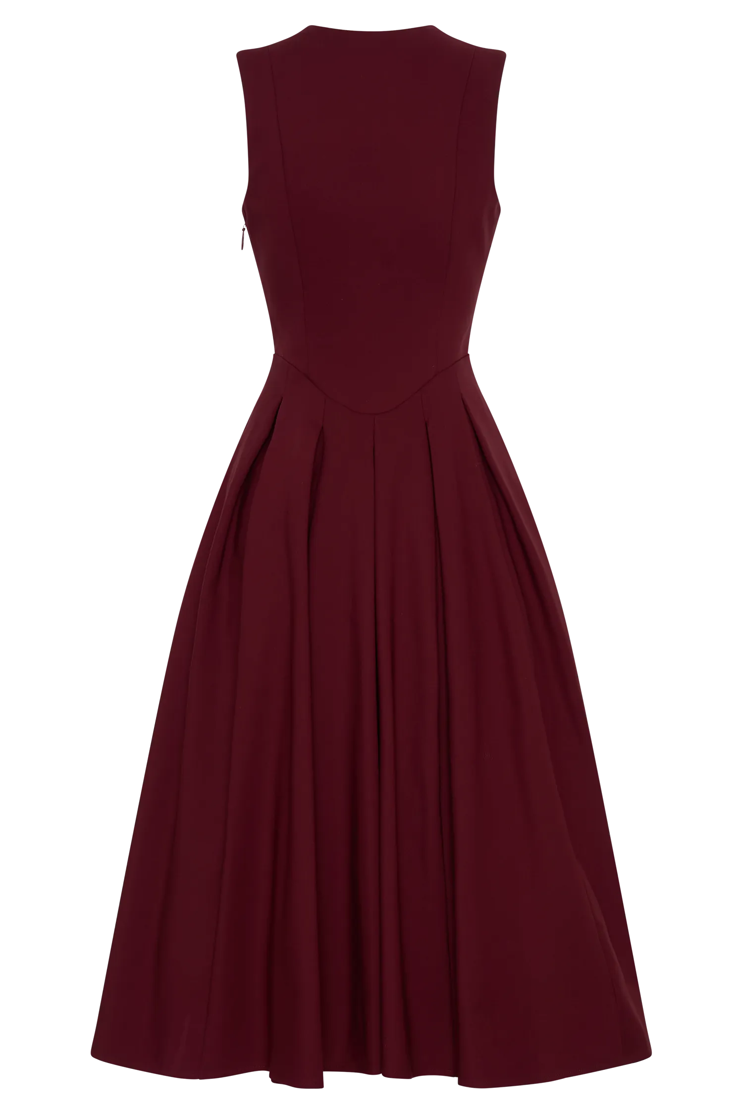 Keely Cotton Sleeveless Midi Dress - Wine