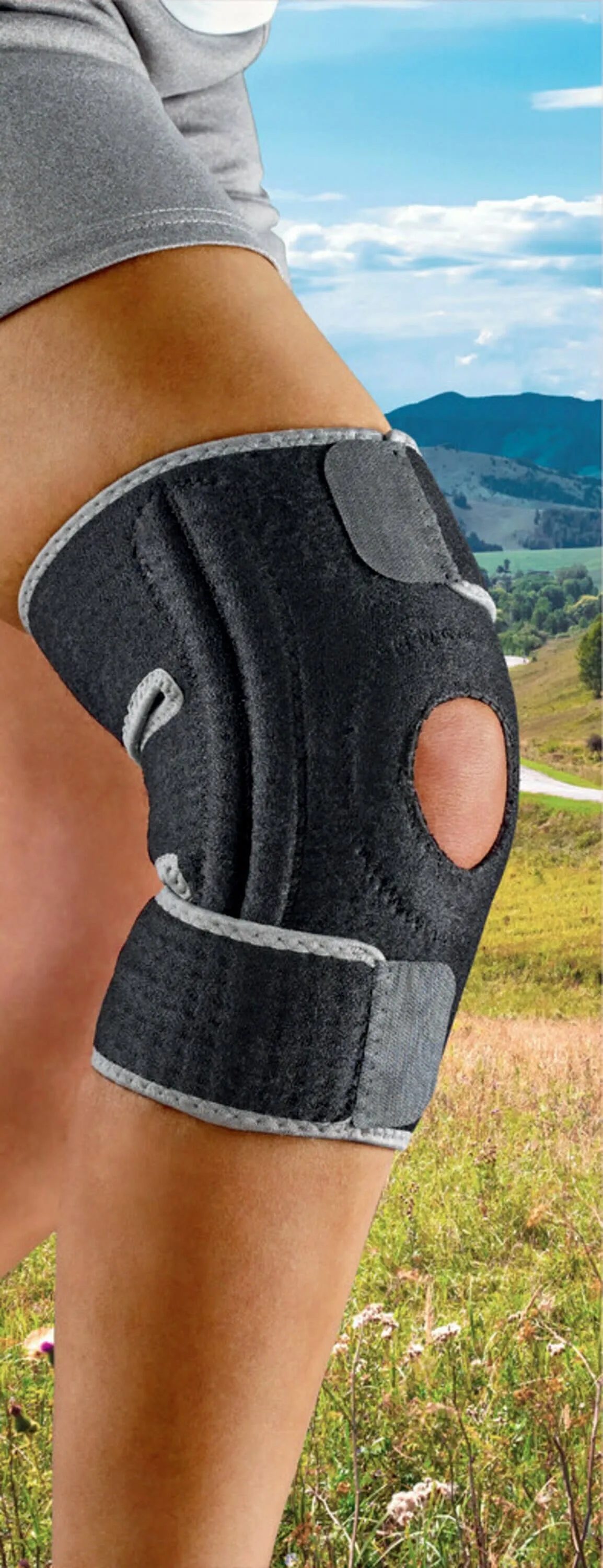 Knee Brace W/ Side Stabilizers, Easy-to-Use, Breathable