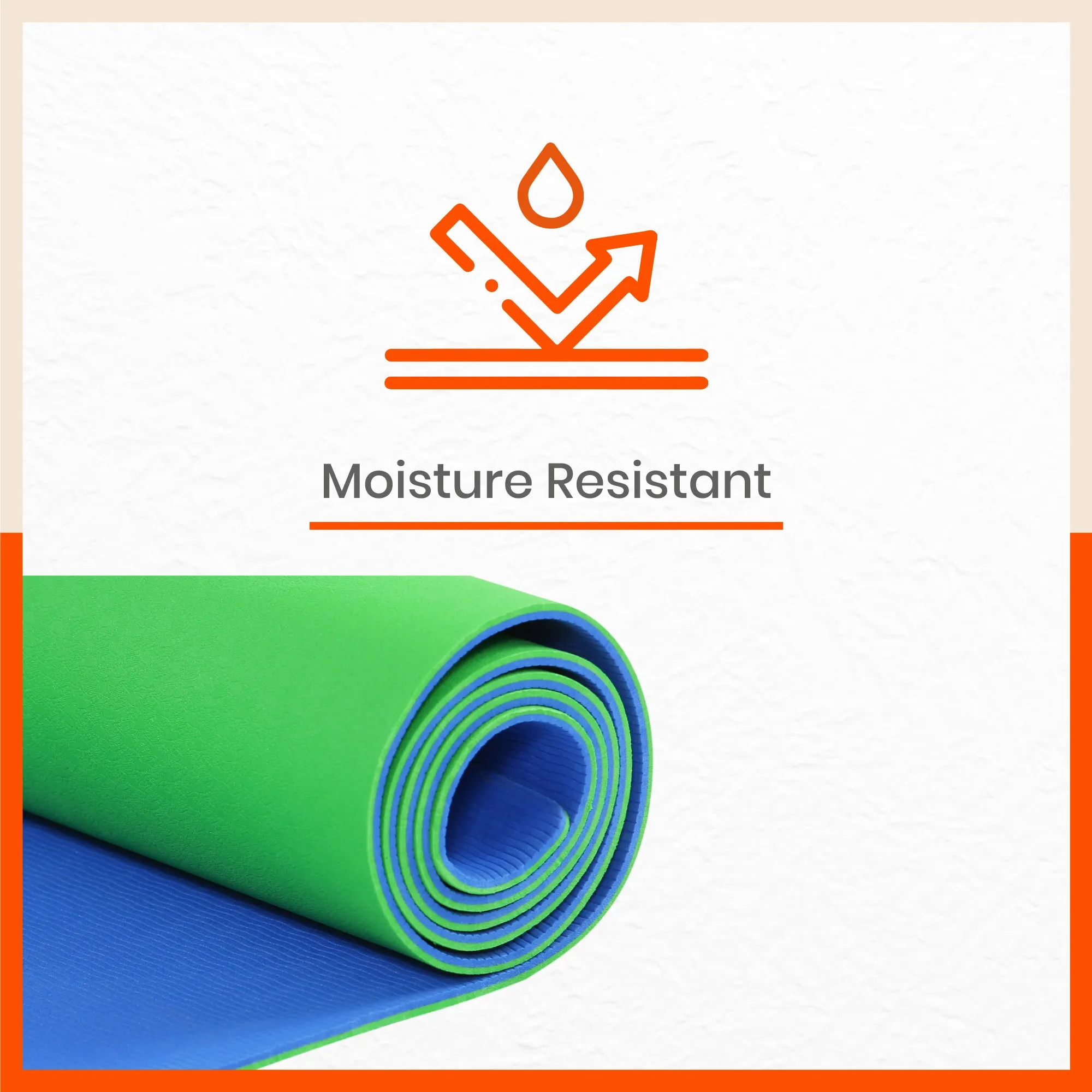 Kriya Classic Yoga Mat | Ink Blue & Lime Green (Size: 24” x 72” Thickness: 6mm)