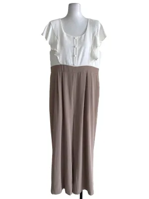 Latte Brown Ruffled Jumpsuits