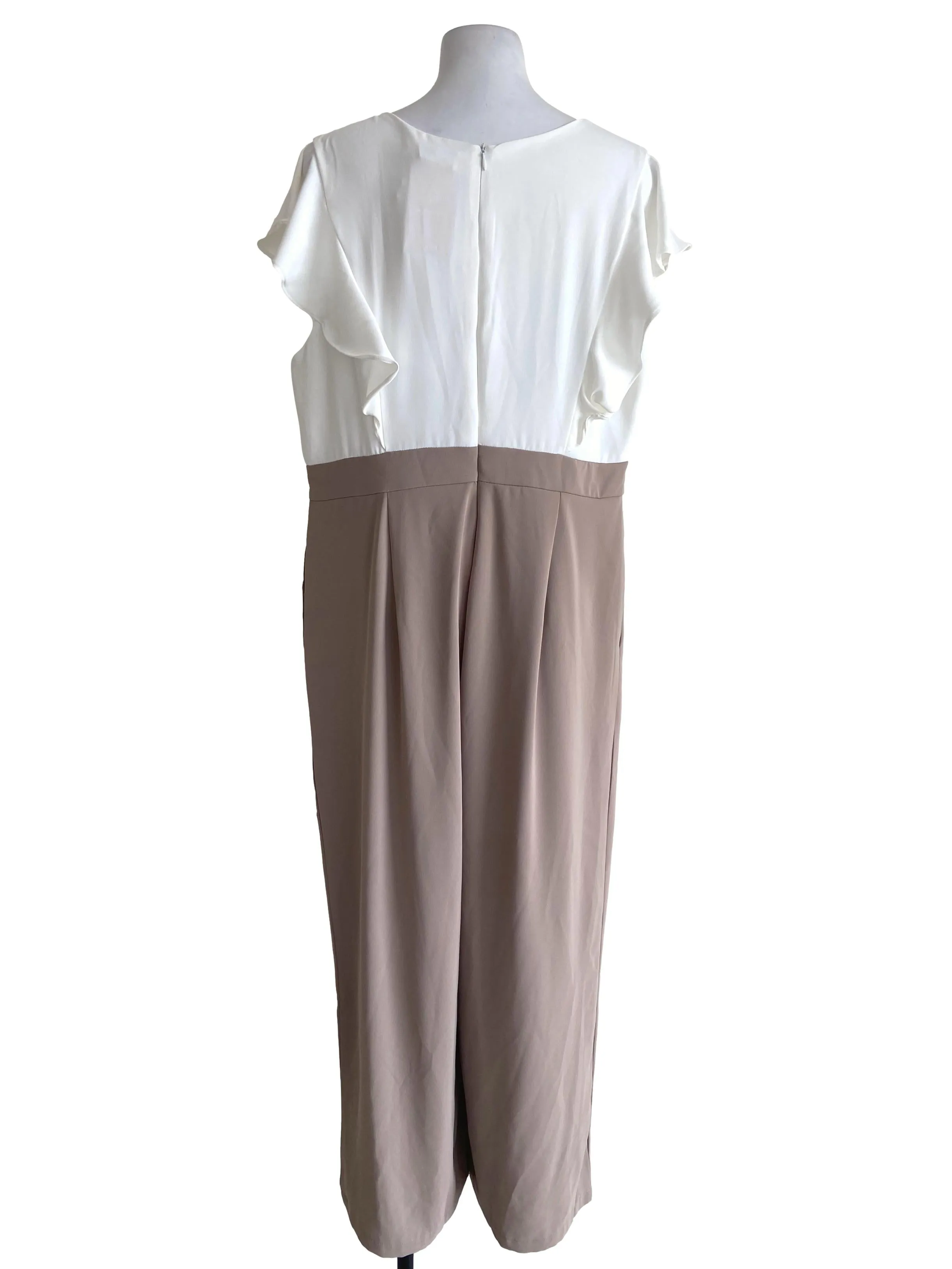Latte Brown Ruffled Jumpsuits