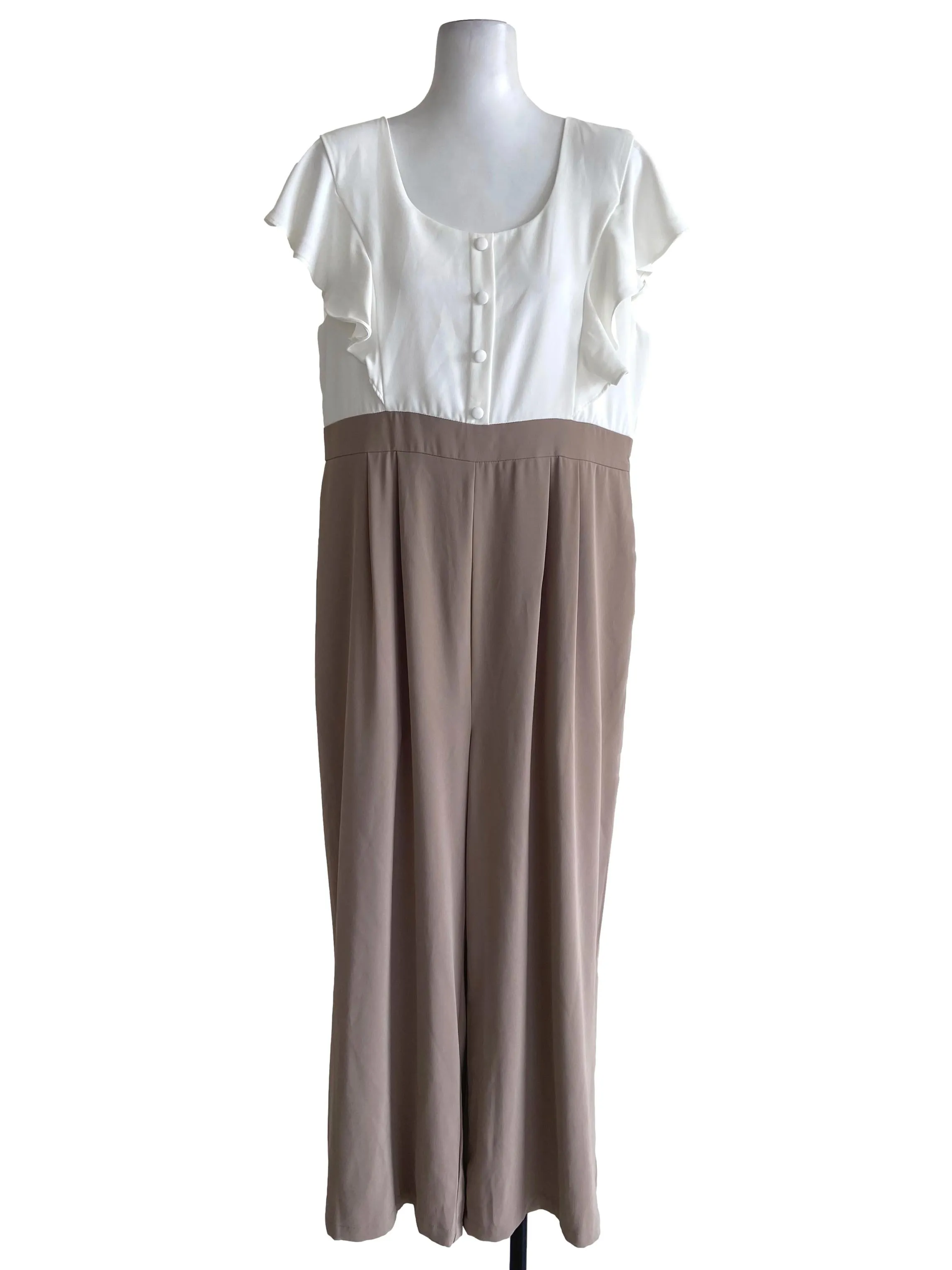 Latte Brown Ruffled Jumpsuits