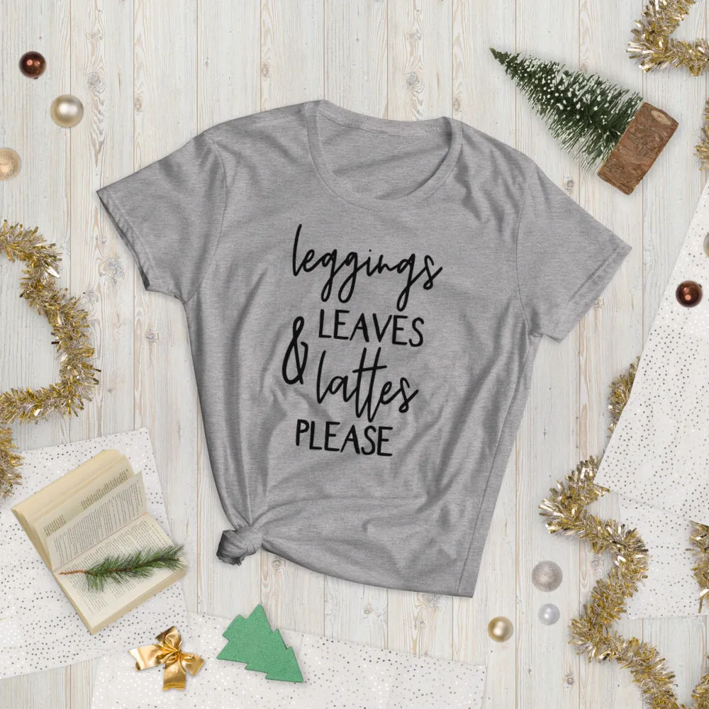 Leggins and Lattes Womens Funny T-Shirt