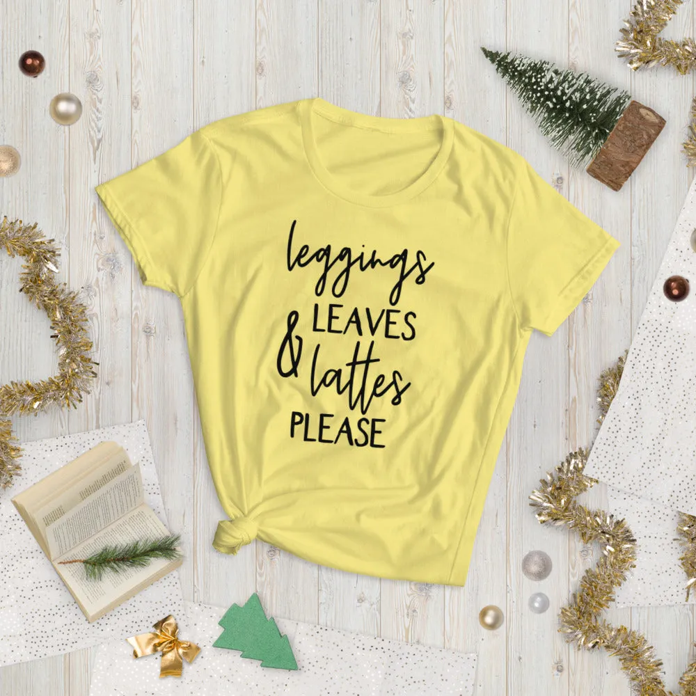 Leggins and Lattes Womens Funny T-Shirt