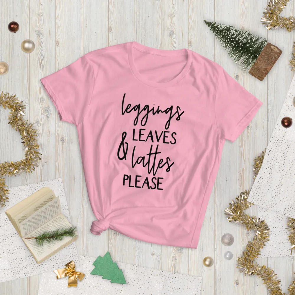 Leggins and Lattes Womens Funny T-Shirt