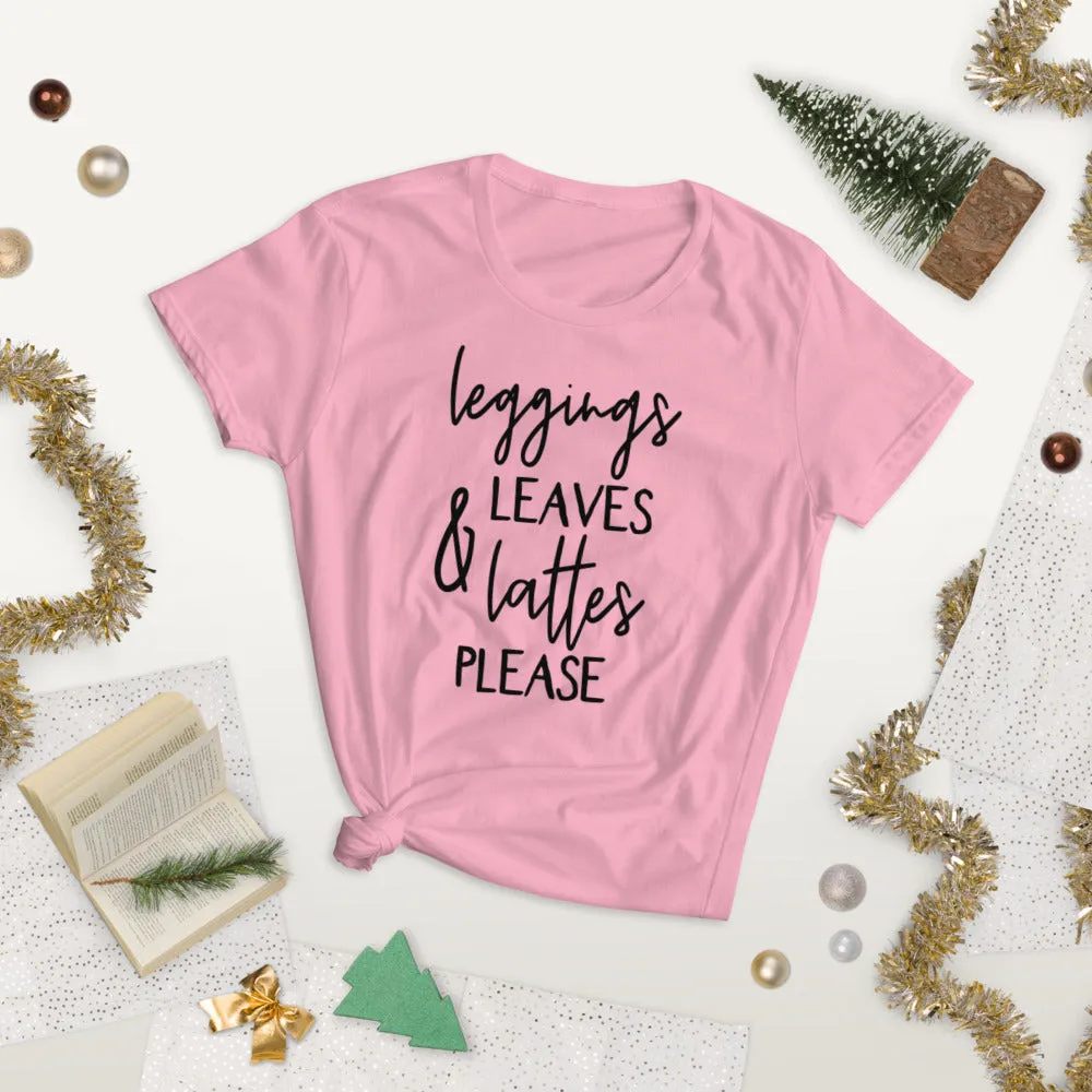 Leggins and Lattes Womens Funny T-Shirt