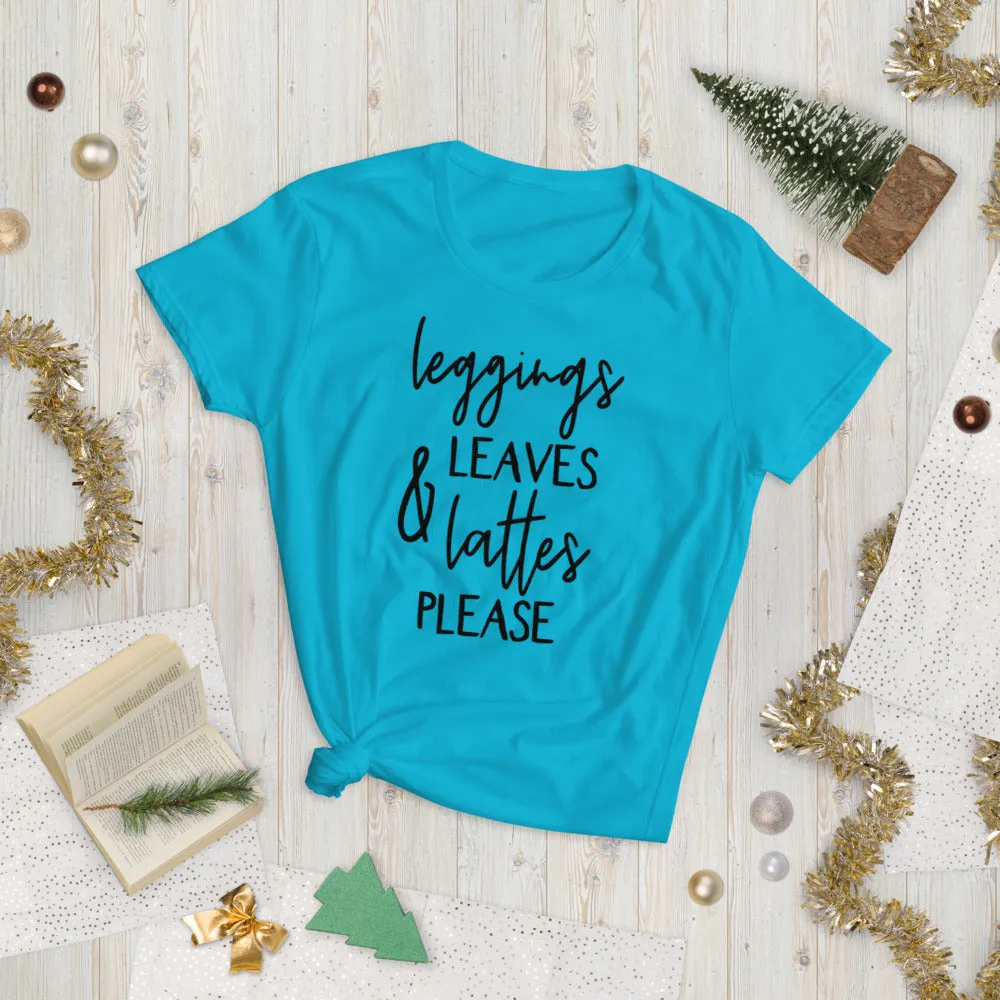 Leggins and Lattes Womens Funny T-Shirt