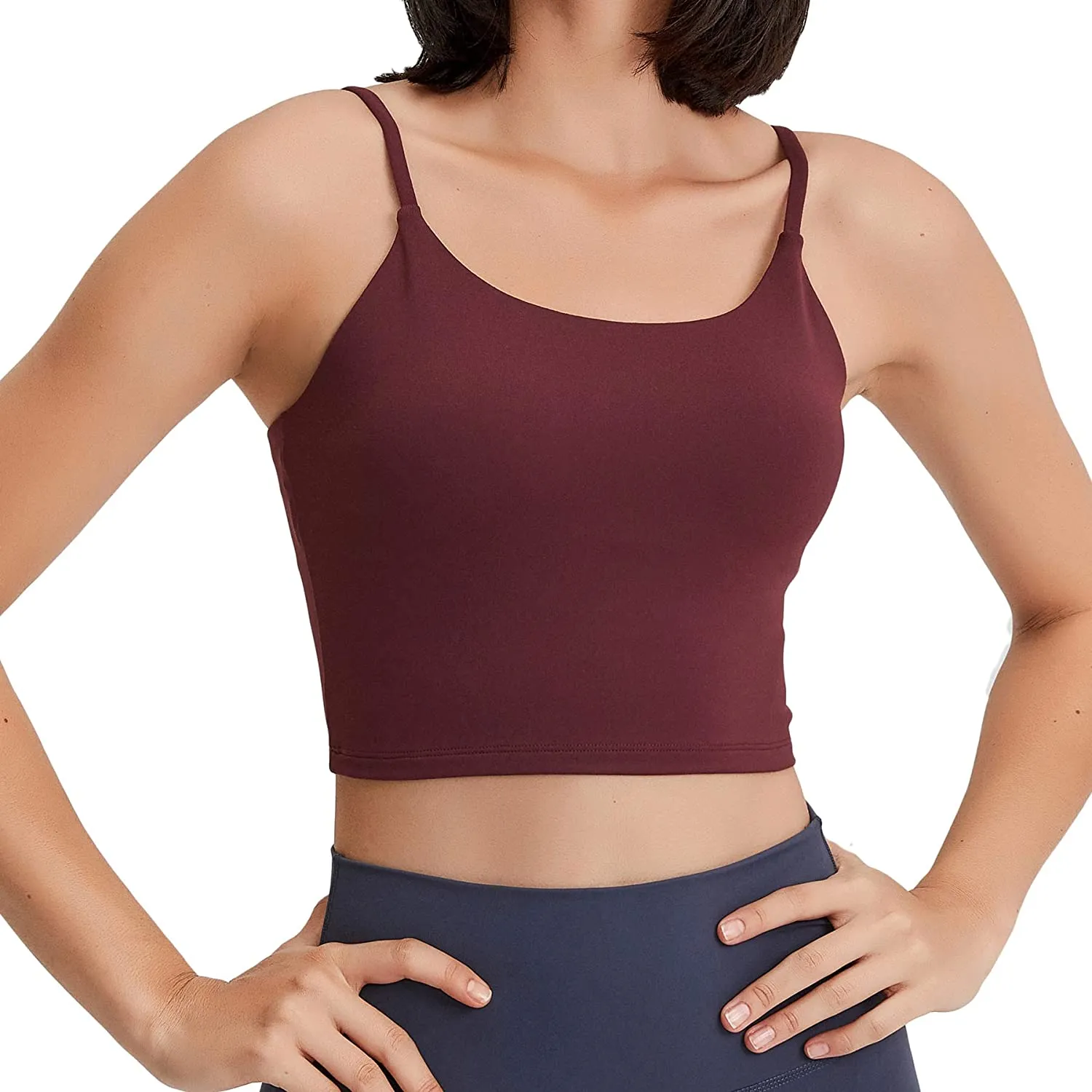 Lemedy Women Padded Sports Bra Fitness Workout Running Shirts Yoga Tank Top