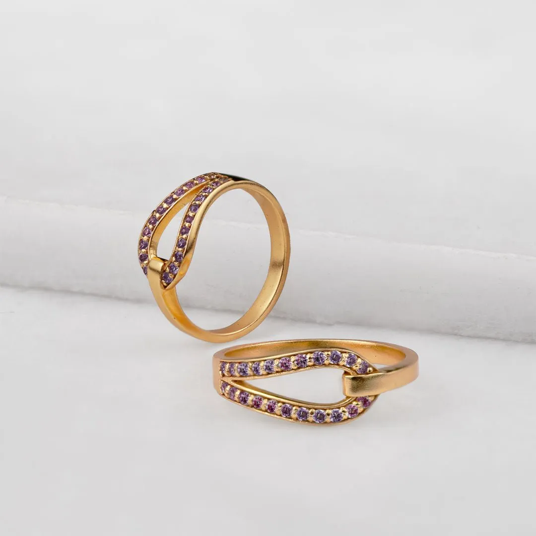 Levade - Moissanite Violet Stone 14K Gold vermeil Horseshoe Earring