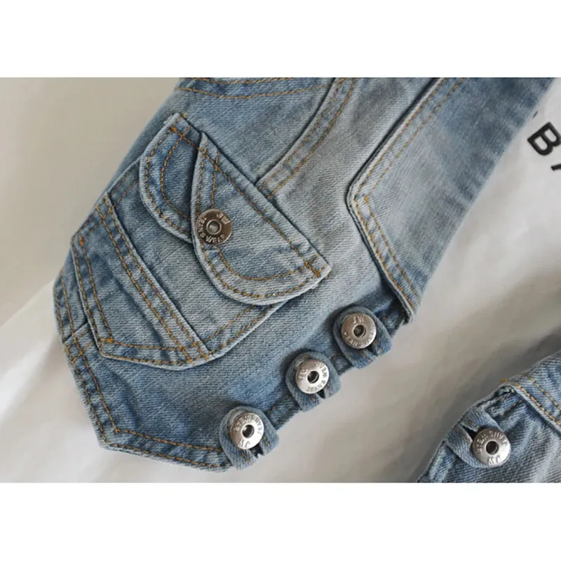 LVSANW Korean Autumn Sling Denim Vest Women Vintage Blue Waistcoat Sleeveless Jacket Coat Moto & Biker Slim Short Jeans Vests Female