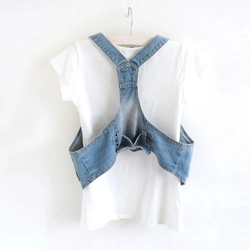 LVSANW Korean Autumn Sling Denim Vest Women Vintage Blue Waistcoat Sleeveless Jacket Coat Moto & Biker Slim Short Jeans Vests Female