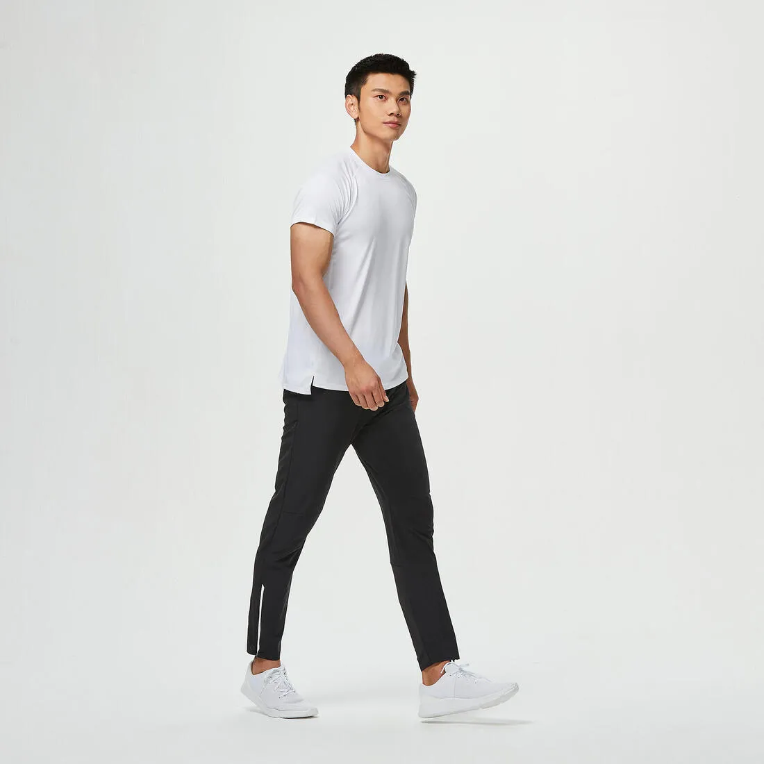 Men's Breathable Slim-Fit Performance Fitness Bottoms - Solid