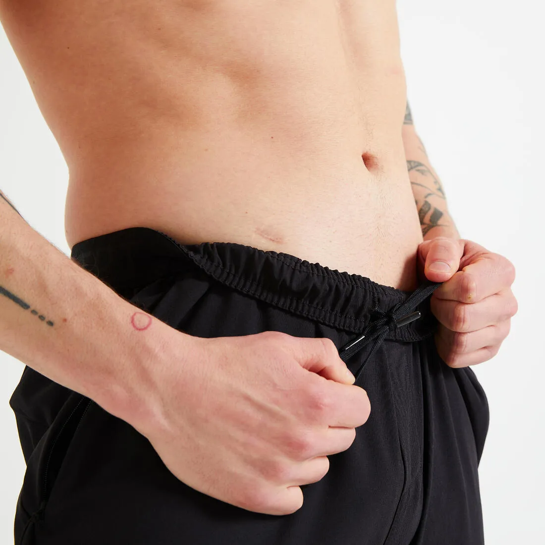 Men's Breathable Slim-Fit Performance Fitness Bottoms - Solid