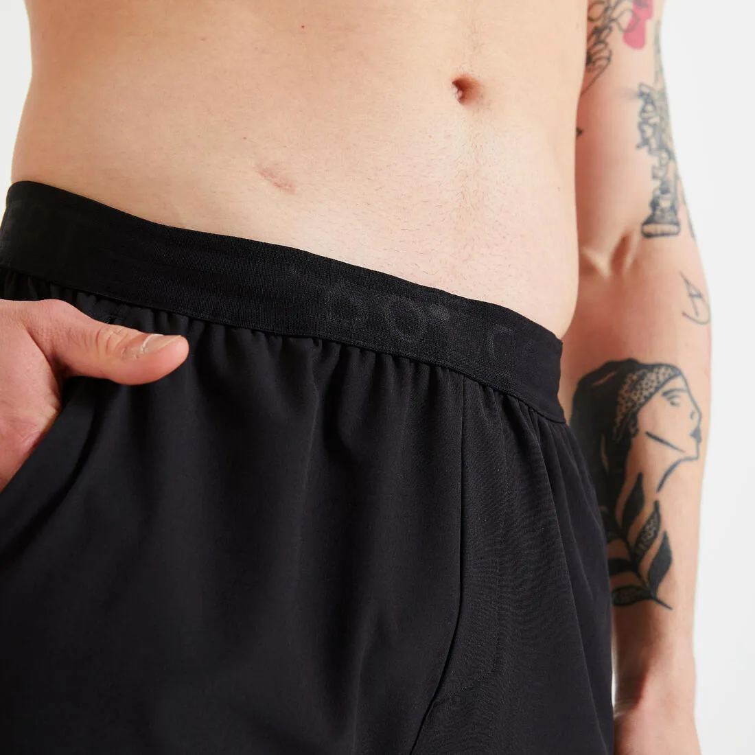 Men's Breathable Slim-Fit Performance Fitness Bottoms - Solid