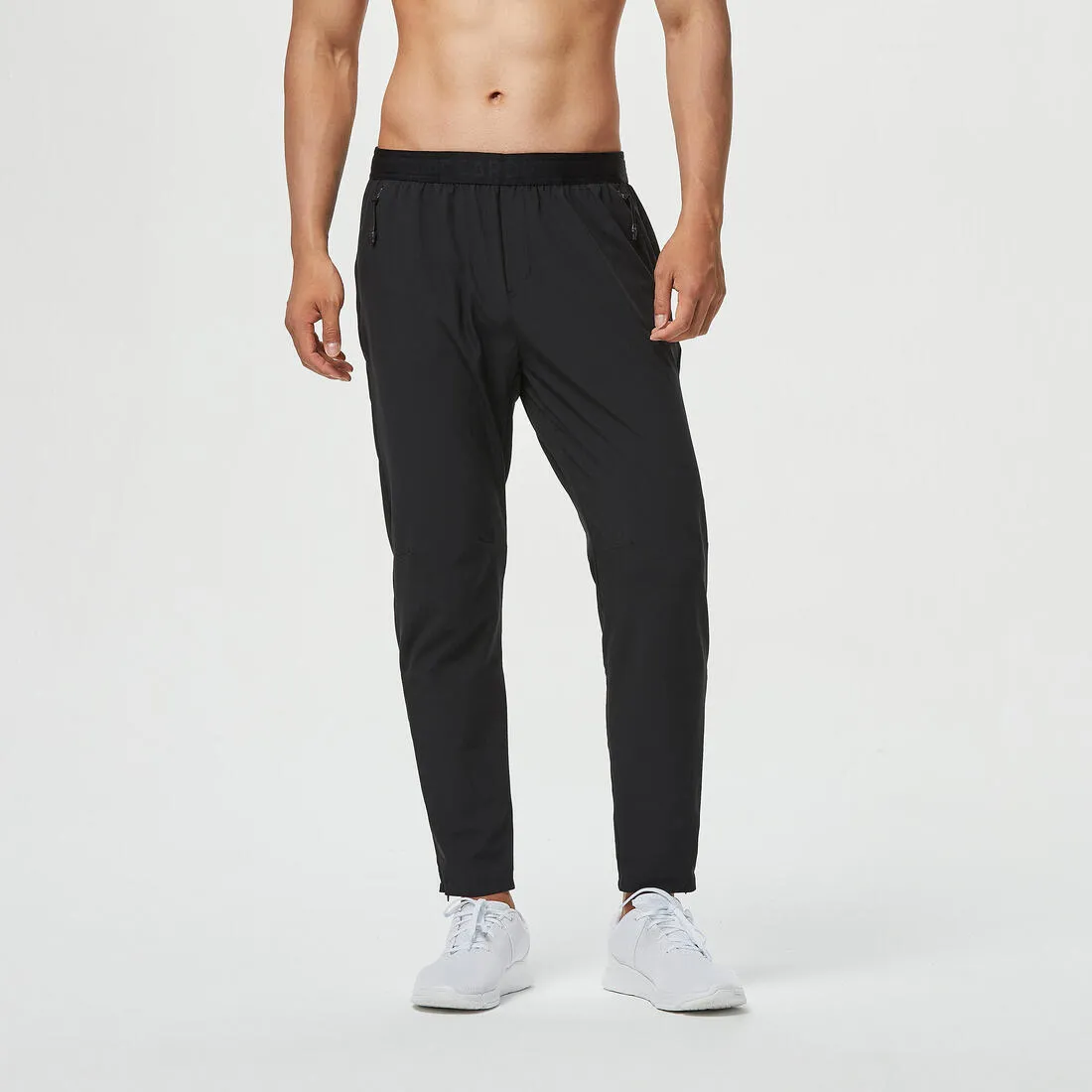 Men's Breathable Slim-Fit Performance Fitness Bottoms - Solid