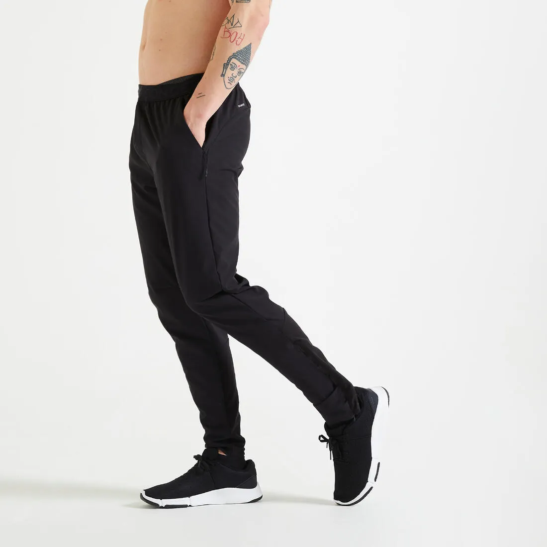 Men's Breathable Slim-Fit Performance Fitness Bottoms - Solid