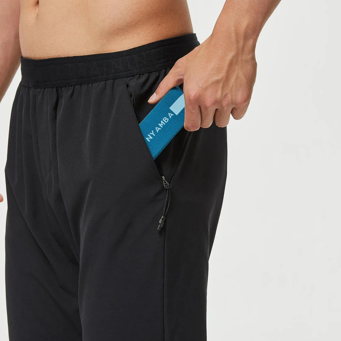 Men's Breathable Slim-Fit Performance Fitness Bottoms - Solid