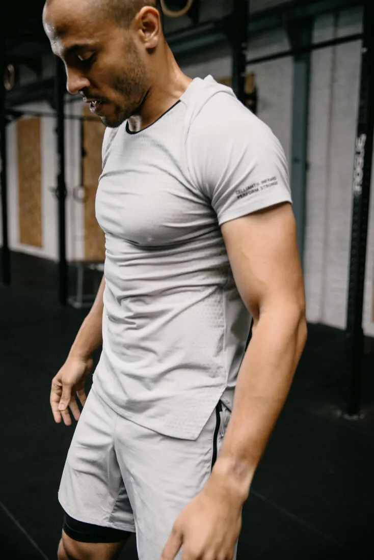 Men's Cross Training Breathable Short-Sleeved Performance T-Shirt Grey Celliant