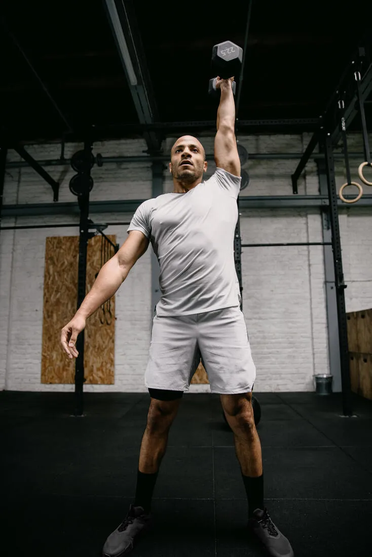 Men's Cross Training Breathable Short-Sleeved Performance T-Shirt Grey Celliant