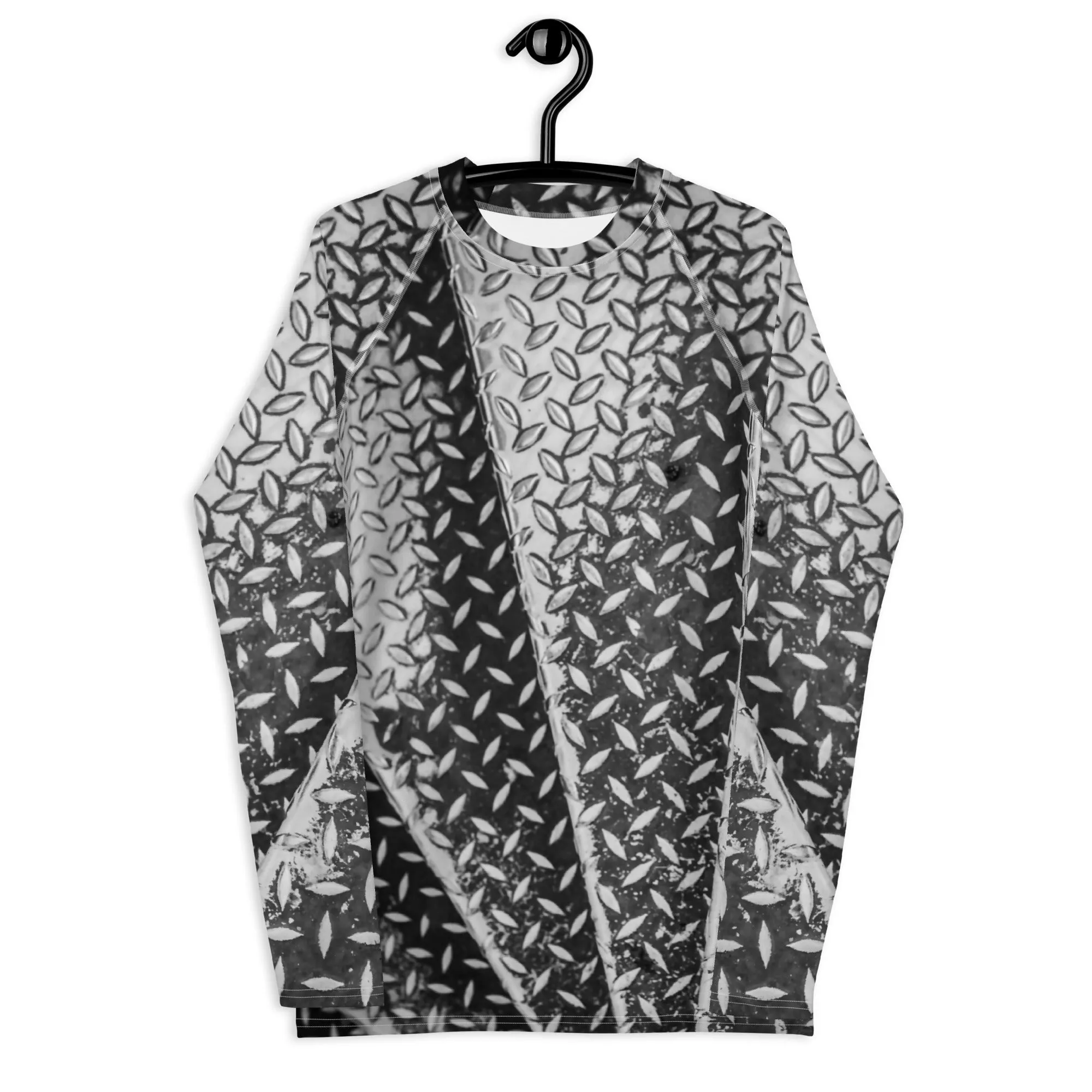 Men's Slim-Fit Rash Guard UPF 50 , Eiffel Tower Diamond Plate