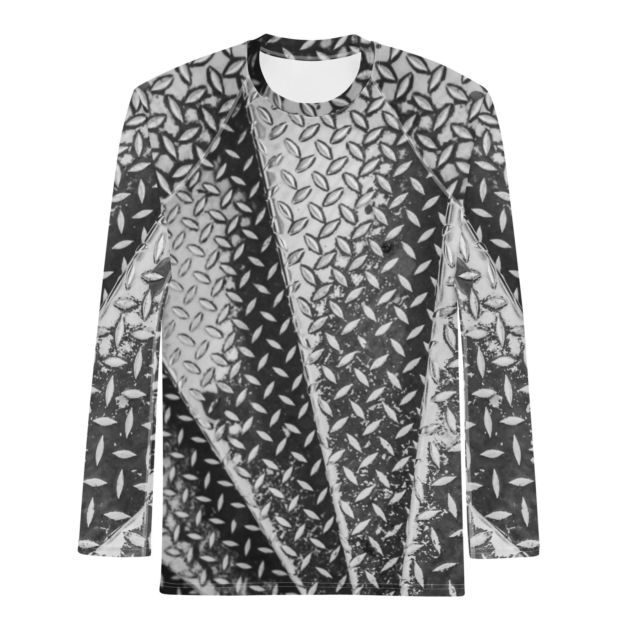 Men's Slim-Fit Rash Guard UPF 50 , Eiffel Tower Diamond Plate