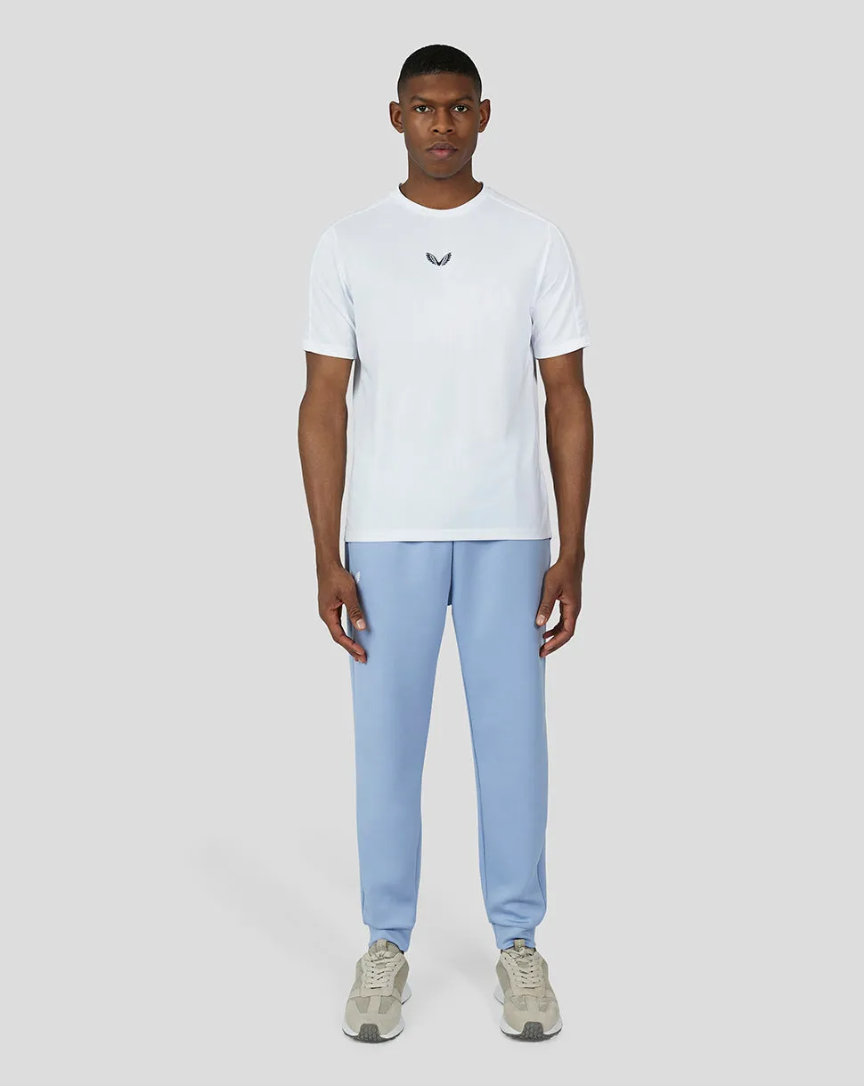 Men's White Carbon Capsule Mesh Mix Tee - Breathable Gym T-Shirt for Men
