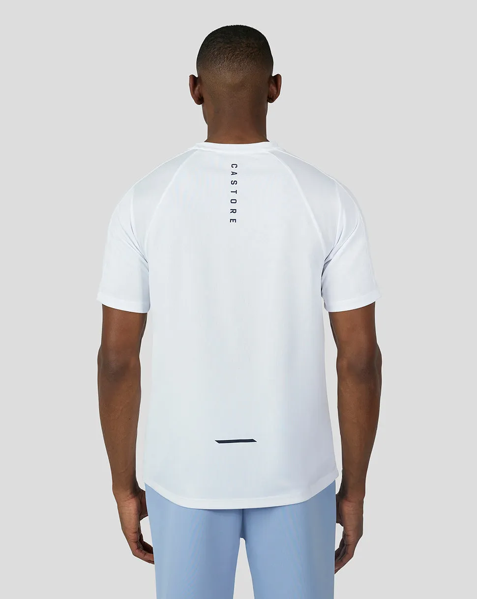 Men's White Carbon Capsule Mesh Mix Tee - Breathable Gym T-Shirt for Men