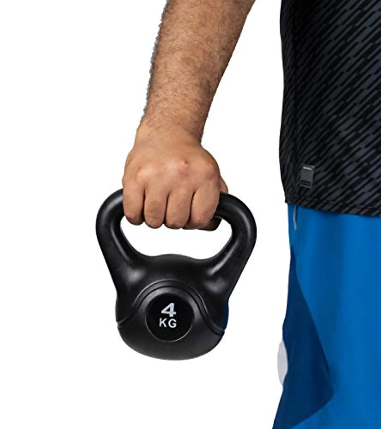 Mind Reader Kettlebell, Dumbbell Cast Iron, Home Indoor Strength Training Equipment, 4 KG/8.8 LB, Black