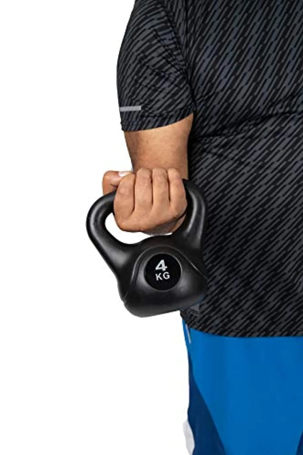 Mind Reader Kettlebell, Dumbbell Cast Iron, Home Indoor Strength Training Equipment, 4 KG/8.8 LB, Black