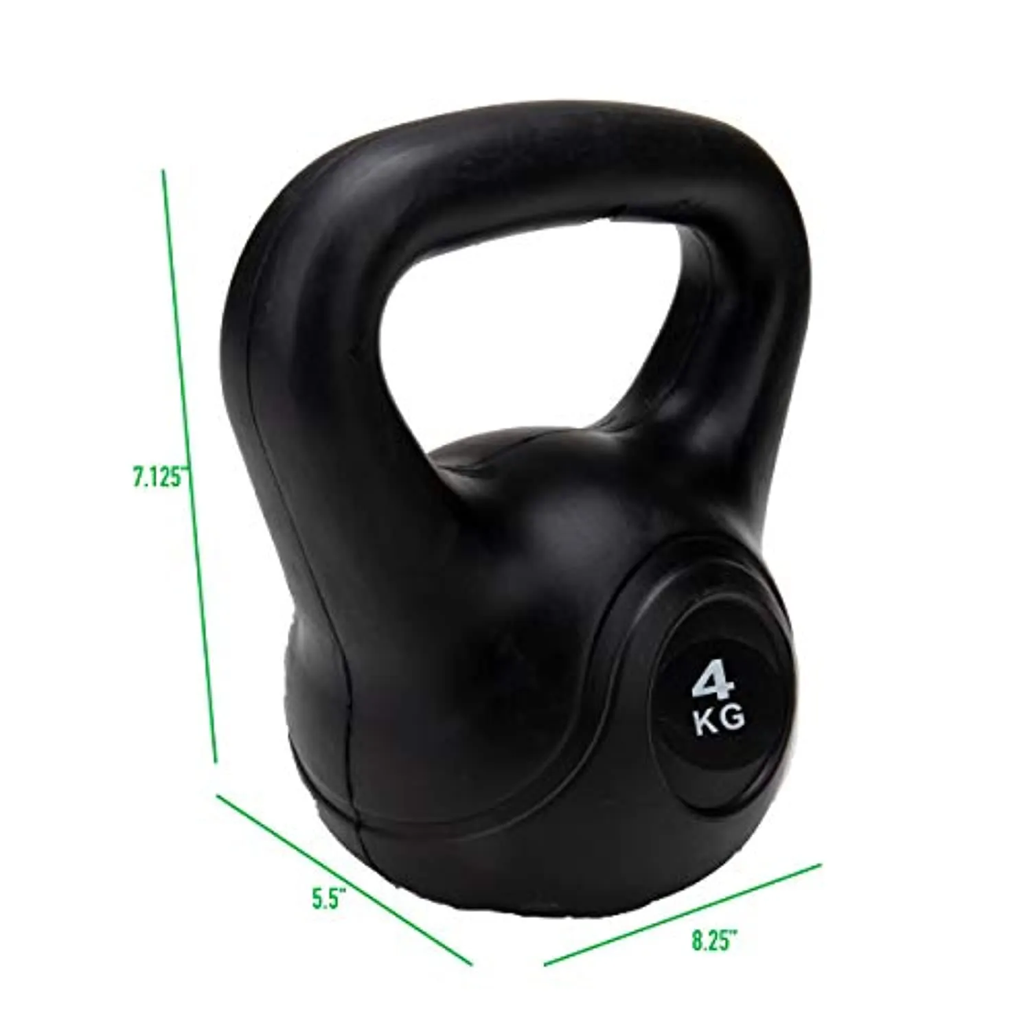 Mind Reader Kettlebell, Dumbbell Cast Iron, Home Indoor Strength Training Equipment, 4 KG/8.8 LB, Black
