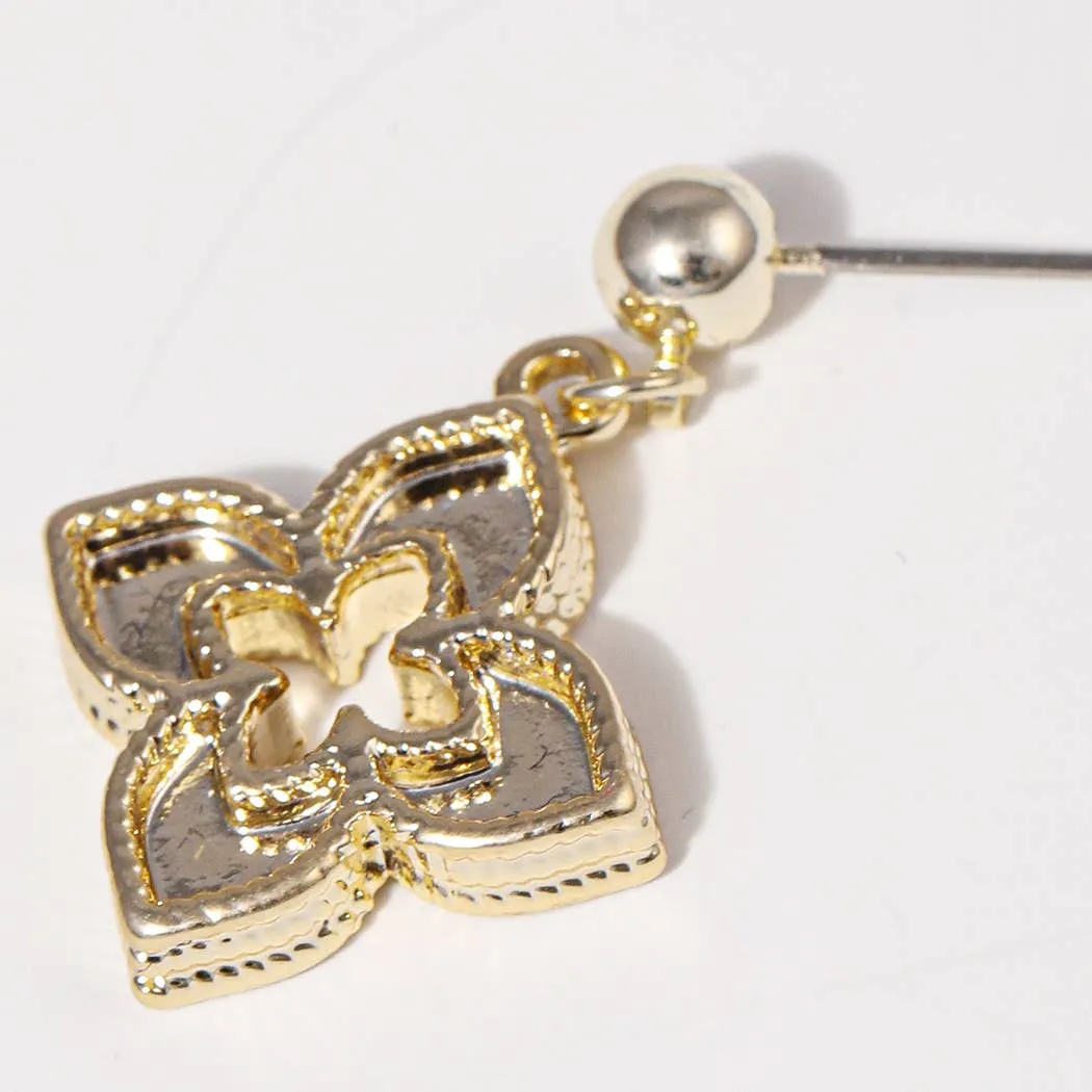 MOP Clover 14K Plated Post Earrings