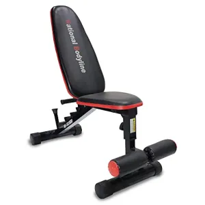 National Bodyline Manual Adjustable Weight Bench Full Body Workout Machine, Foldable Inclined Decline Flat Fitness Home Gym Bench Press ( Black) - Weight Capacity: 150 Kg