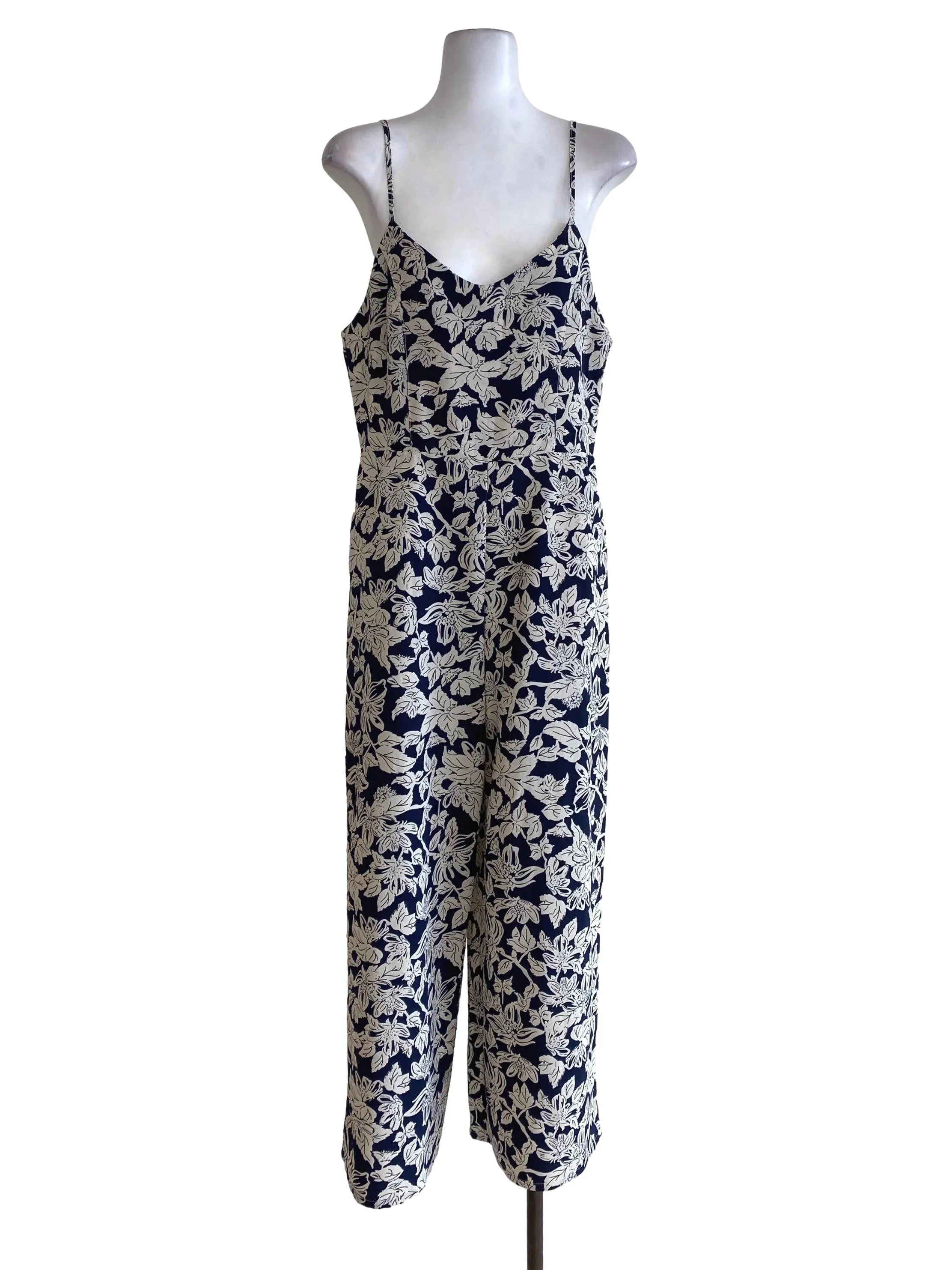 Navy Blue Floral Jumpsuits TEM
