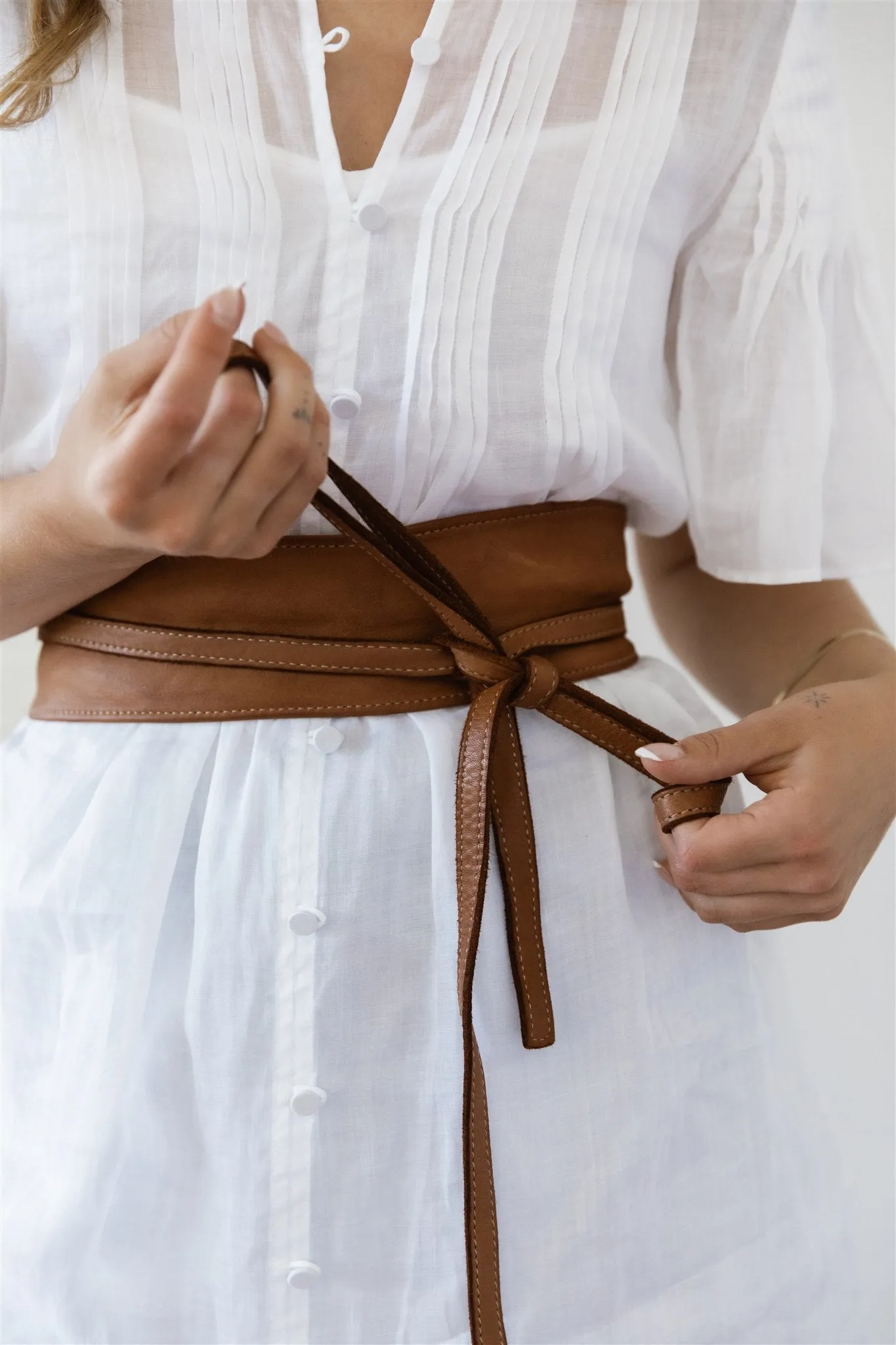 Obi Wrap Belt  - Cognac - CANADA