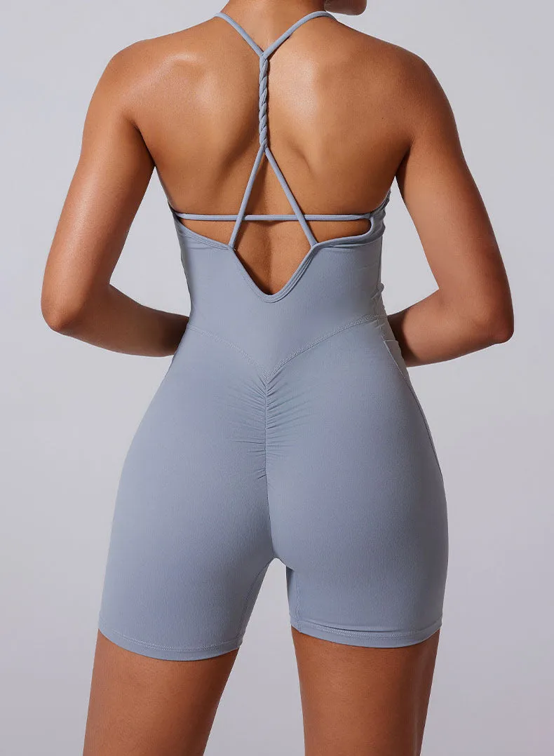 One Piece Yoga Jumpsuit with Pocket