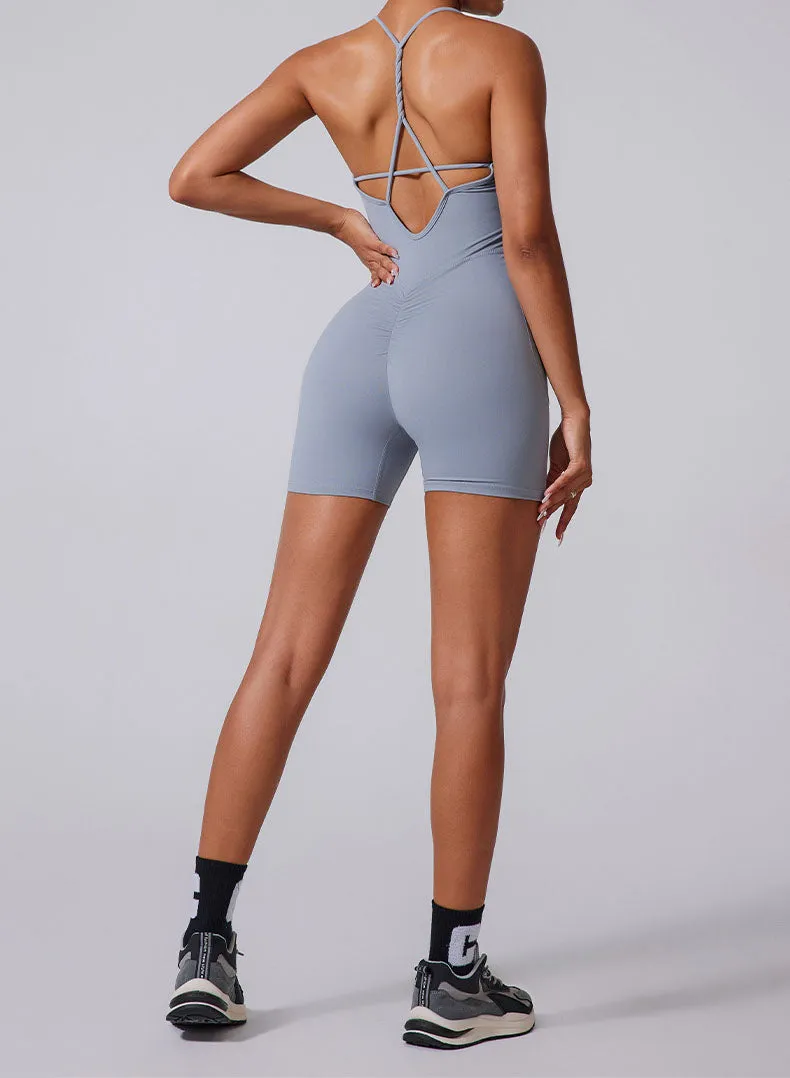 One Piece Yoga Jumpsuit with Pocket