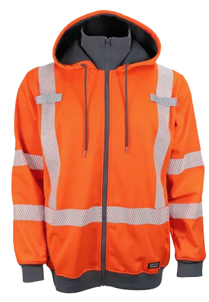 Orange Hi-Visibility, Water Resistant Super Hoodie by Gatts Workwear - Style SHOODX2
