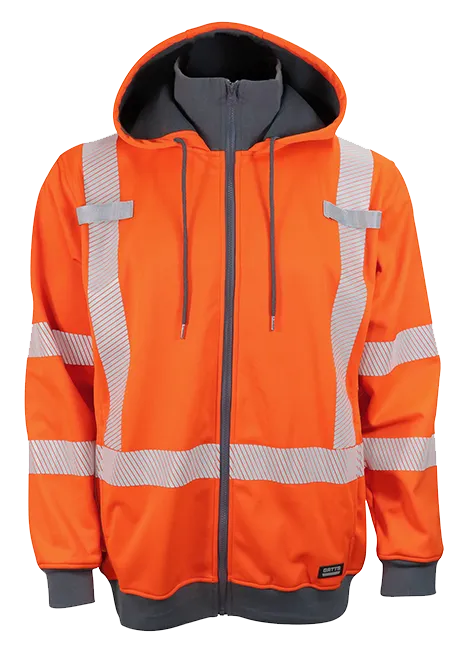 Orange Hi-Visibility, Water Resistant Super Hoodie by Gatts Workwear - Style SHOODX2