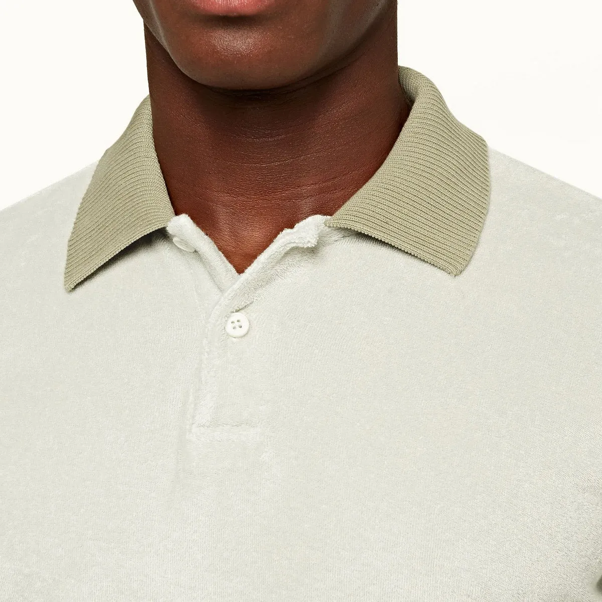 Orlebar Brown - Jarrett Towelling Polo Shirt in Rock Salt
